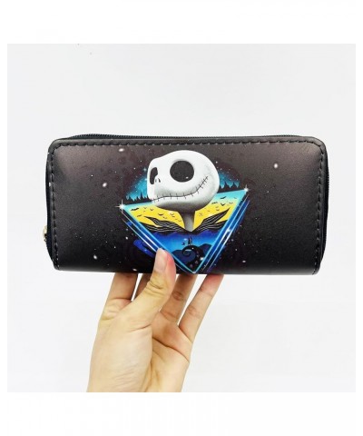 Men Wallet Cute Leather Wallet Anime Wallet Halloween Horror Wallet (Nightm-jackblueheart) Nightm-jacktriangle $11.79 Wallets