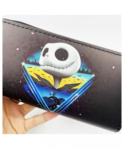 Men Wallet Cute Leather Wallet Anime Wallet Halloween Horror Wallet (Nightm-jackblueheart) Nightm-jacktriangle $11.79 Wallets