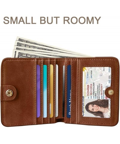 Womens Small RFID Blocking Wallet Compact Bifold Pocket Cute Credit Card Holder Leather Coin Slot Ladies Mini Purse with ID W...