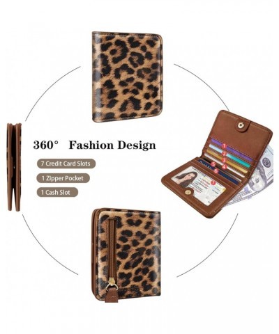 Womens Small RFID Blocking Wallet Compact Bifold Pocket Cute Credit Card Holder Leather Coin Slot Ladies Mini Purse with ID W...