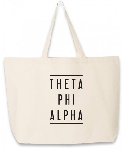 Tote Bags for Sorority - Classic Sorority Name with Double Lines - Large Canvas Tote Bag for Women and Sisterhood Theta Phi A...