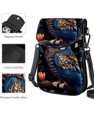 Classic PU Leather Phone Bag - Durable Cell Phone Wallet, Convenient Crossbody Purse Owl Pattern Multicoloured4 $13.25 Crossb...