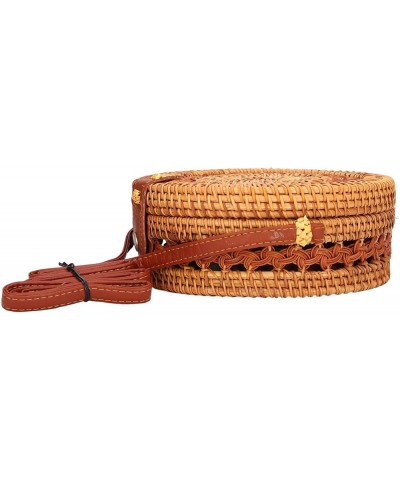 Rattan Hand Made Bag Round Stylish Women Handwoven Shoulder Bag For Beach Daily PartiesWhole Side Knitting with Inner Lining ...