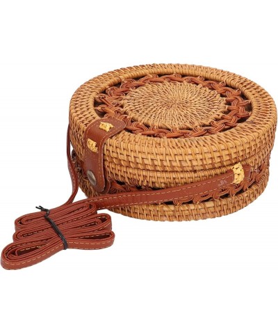 Rattan Hand Made Bag Round Stylish Women Handwoven Shoulder Bag For Beach Daily PartiesWhole Side Knitting with Inner Lining ...