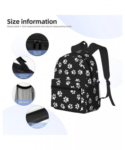 Paw Print Print Unisex Backpack Trendy,Durable Travel Bag Sports Beach Backpack Lightweight Backpack Black One Size $23.67 Ba...