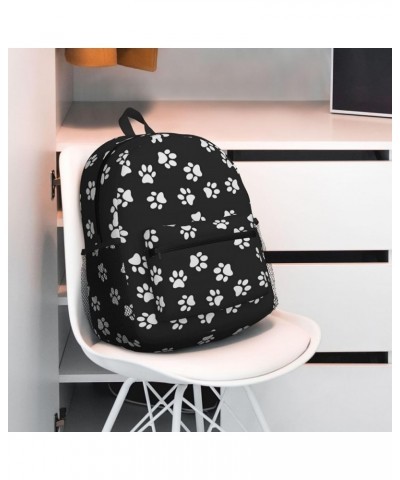 Paw Print Print Unisex Backpack Trendy,Durable Travel Bag Sports Beach Backpack Lightweight Backpack Black One Size $23.67 Ba...