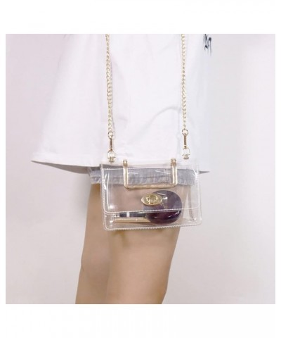 Clear Women Shoulder Bag Jelly Purse Chain Crossbody Bag Transparent Twist Lock Closure Handbag Top-Handle Satchel Clear $15....