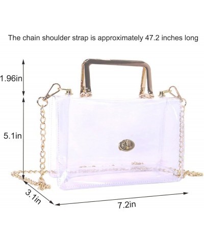 Clear Women Shoulder Bag Jelly Purse Chain Crossbody Bag Transparent Twist Lock Closure Handbag Top-Handle Satchel Clear $15....