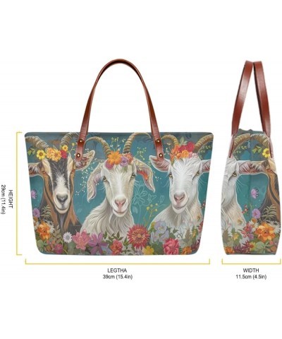 Purse and Wallet Set, Large Tote and Wallet Set for Women, Lightweight Purses Set Goat Floral-blue and White $23.52 Shoulder ...