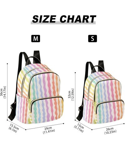 Wave Line Women's Backpack Purse Fashion Travel Anti Theft Backpack Casual Daypack for Work College,M Small $15.75 Backpacks