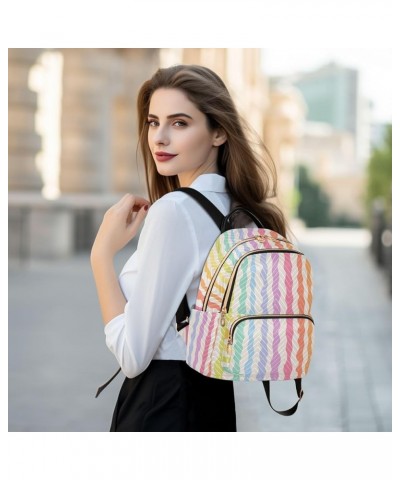 Wave Line Women's Backpack Purse Fashion Travel Anti Theft Backpack Casual Daypack for Work College,M Small $15.75 Backpacks