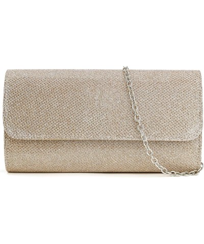 Clutch Purses For Women Evening Bags Sparkling Shoulder Envelope Party Cross Body Handbags Champagne-6 $8.85 Evening Bags