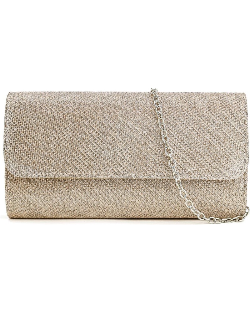 Clutch Purses For Women Evening Bags Sparkling Shoulder Envelope Party Cross Body Handbags Champagne-6 $8.85 Evening Bags