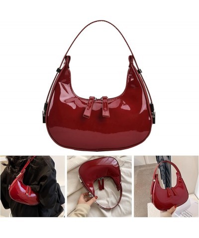 Underarm Bag Y2k Crescent Shoulder Bag for Women Retro Y2k Sparkly Hobo Handbags 2023 Christmas Gift Red $15.61 Totes