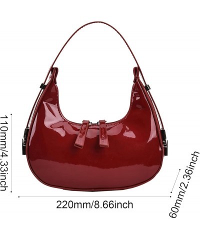 Underarm Bag Y2k Crescent Shoulder Bag for Women Retro Y2k Sparkly Hobo Handbags 2023 Christmas Gift Red $15.61 Totes