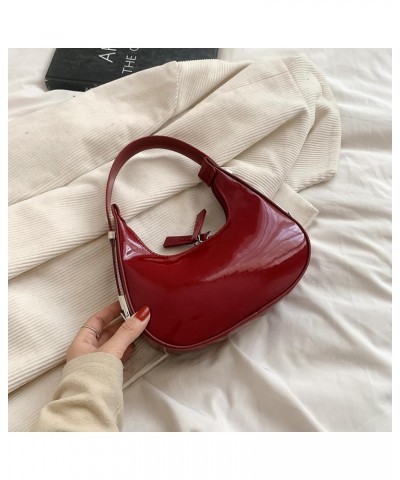 Underarm Bag Y2k Crescent Shoulder Bag for Women Retro Y2k Sparkly Hobo Handbags 2023 Christmas Gift Red $15.61 Totes