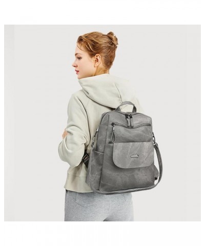 PU Leather Backpack Purse for Women Fashion Travel Backpack Convertible Ladies Shoulder Satchel Bags Coffee Grey $24.54 Backp...