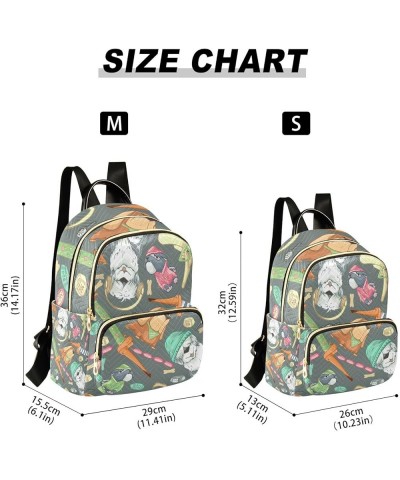 Women Backpack Rock Music Dogs Anti-Theft Travel Backpack with Luggage Belt Lightweight Handbag Lady Purse Roomy Double Zippe...