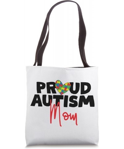 Proud Autism Mom Mama Mother Puzzle Piece Heart Tote Bag $11.43 Totes