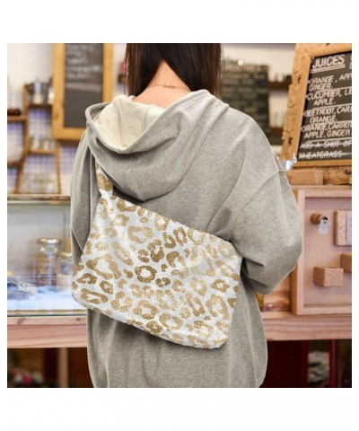 Women Boho Handbag Gold Silver Leopard Print Underarm Bag Tote Bag Shoulder Bag Crossbody Bag Fluffy Cell Phone Purse Lady Tr...