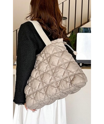 Womens Tote Bag Large Capacity Shoulder Bag Soft Cloud Handbags Puffer Tote Hobo Bag Casual Top Handle Bag with Drawstring Gr...