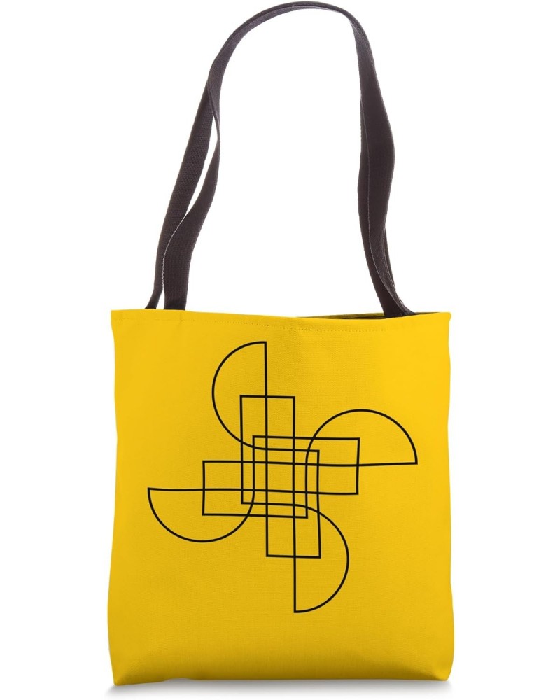 Geometric Graphic Yellow Background - Minimalistic Aesthetic Tote Bag $12.79 Totes