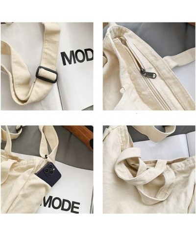 Women's Canvas Crossbody Bag Large Shoulder Bag Solid Color Casual Messenger Bag Travel Handbag Unisex Black $10.58 Totes