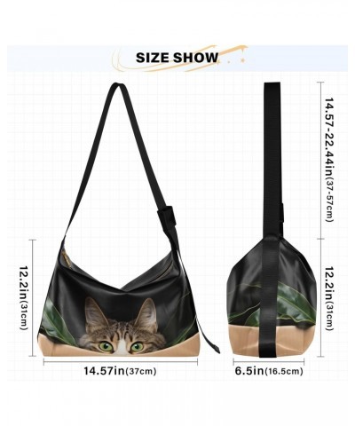 Box Cat Tote Bag for Women Large Hobo Bags Crossbody Purse Shoulder Bags with Adjustable Strap for School Girl $14.85 Totes