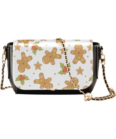 Christmas Gingerbread Men Travel Purses Anti Theft Crossbody Women Small Black Purses with Credit Card Slots Fashion Waist Pa...