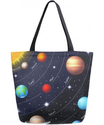 Woman Tote Bag Colorful Solar Glaxy Shoulder Handbag for Work Travel Business Beach Shopping $9.66 Totes