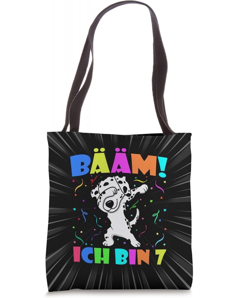 Dabbing Dalmatian - Bääm Ich Bin 7 Kids 7th Birthday Party Tote Bag $12.23 Totes