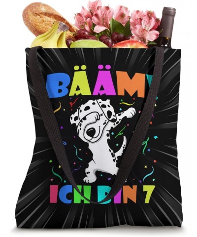 Dabbing Dalmatian - Bääm Ich Bin 7 Kids 7th Birthday Party Tote Bag $12.23 Totes