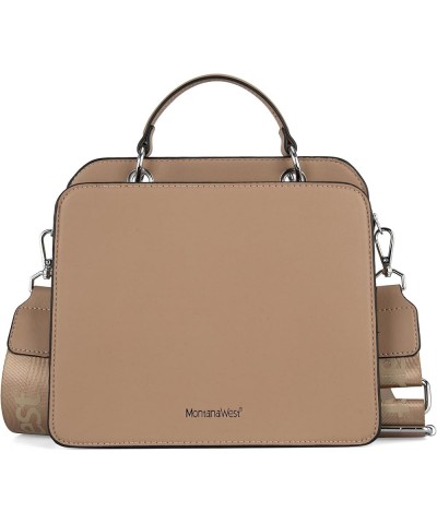 Womens Crossbody Bag Convertible Top Handle Handbags with Coin Pouch Khaki $15.04 Shoulder Bags