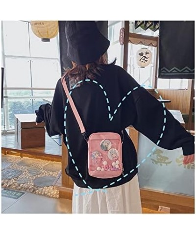 Animation Peripheral Creative Badge Dull Pain Bag Funny Cute Transparent Bag (Blue) Pink $10.26 Handbags