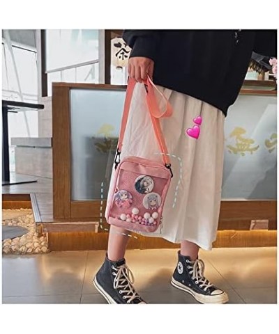 Animation Peripheral Creative Badge Dull Pain Bag Funny Cute Transparent Bag (Blue) Pink $10.26 Handbags