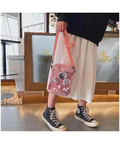 Animation Peripheral Creative Badge Dull Pain Bag Funny Cute Transparent Bag (Blue) Pink $10.26 Handbags