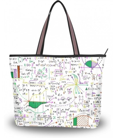 Cooper girl Math Chemistry Doodle Tote Bag Top Handle Handbag Shoulder Bag Large Capacity $25.36 Totes