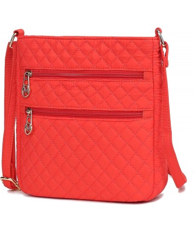 Quilted Crossbody for Women, Cotton Top-Handle Ladies Fashion Daily Crossover Handbag Purse Lainey Solid Orange $20.68 Crossb...