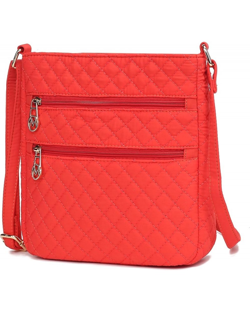 Quilted Crossbody for Women, Cotton Top-Handle Ladies Fashion Daily Crossover Handbag Purse Lainey Solid Orange $20.68 Crossb...