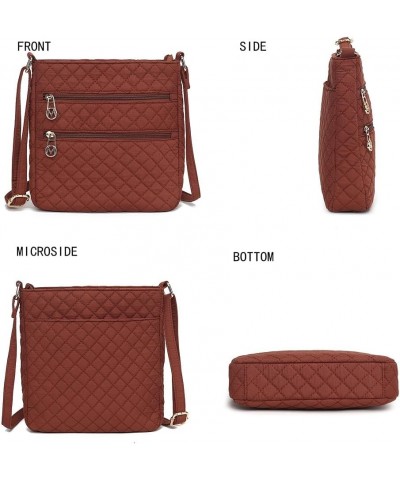 Quilted Crossbody for Women, Cotton Top-Handle Ladies Fashion Daily Crossover Handbag Purse Lainey Solid Orange $20.68 Crossb...