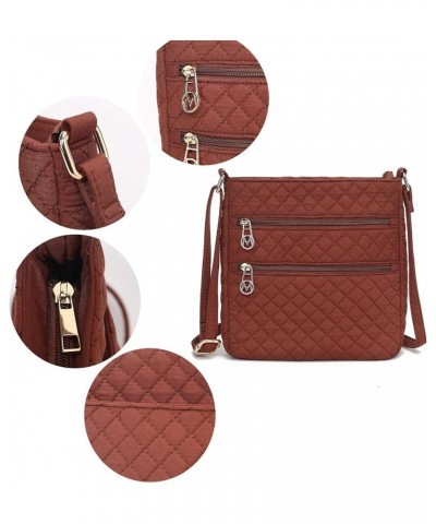 Quilted Crossbody for Women, Cotton Top-Handle Ladies Fashion Daily Crossover Handbag Purse Lainey Solid Orange $20.68 Crossb...