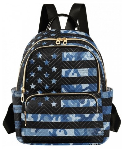 Usa American Flag Navy Camouflage Small Backpack Purse for Women Travel Bag Fashion Daypack Back Pack Shoulder Bag Multicolor...