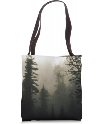 Moody Foggy Treescape Landscape Painting Tote Bag $13.62 Totes