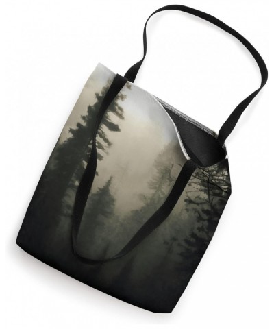 Moody Foggy Treescape Landscape Painting Tote Bag $13.62 Totes