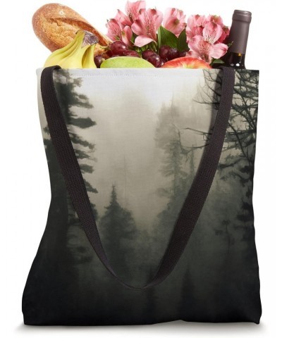 Moody Foggy Treescape Landscape Painting Tote Bag $13.62 Totes