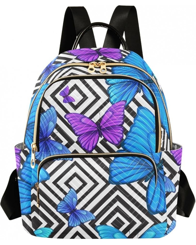 Mini Backpack Purse for Women Lightweight Girls Small Size Butterfly Geometric School Teens College Traveling Small $19.46 Ba...