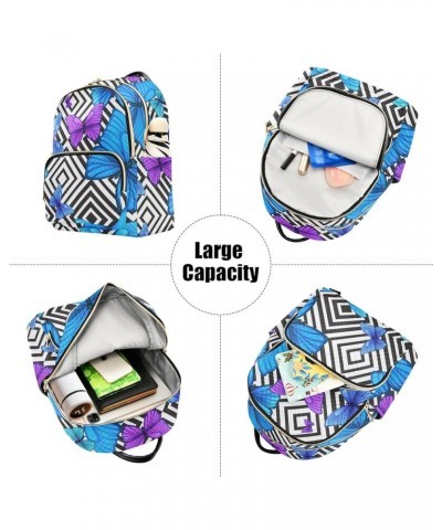 Mini Backpack Purse for Women Lightweight Girls Small Size Butterfly Geometric School Teens College Traveling Small $19.46 Ba...