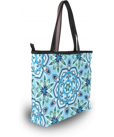 Top Handle Tote Bag Ethnic Flower Shoulder Bag Handbag for Women $12.96 Shoulder Bags