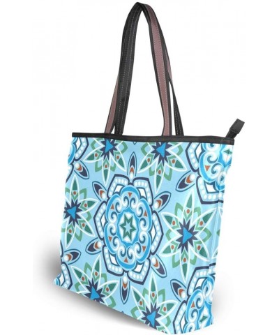 Top Handle Tote Bag Ethnic Flower Shoulder Bag Handbag for Women $12.96 Shoulder Bags