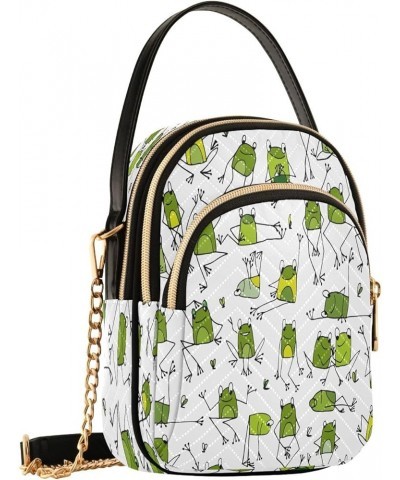 Frog Hunting Dragonfly Crossbody Bags for Women Quilted Chain Crossbody Purses Trendy Cross Body Phone Purse Handbag Frog 6 $...